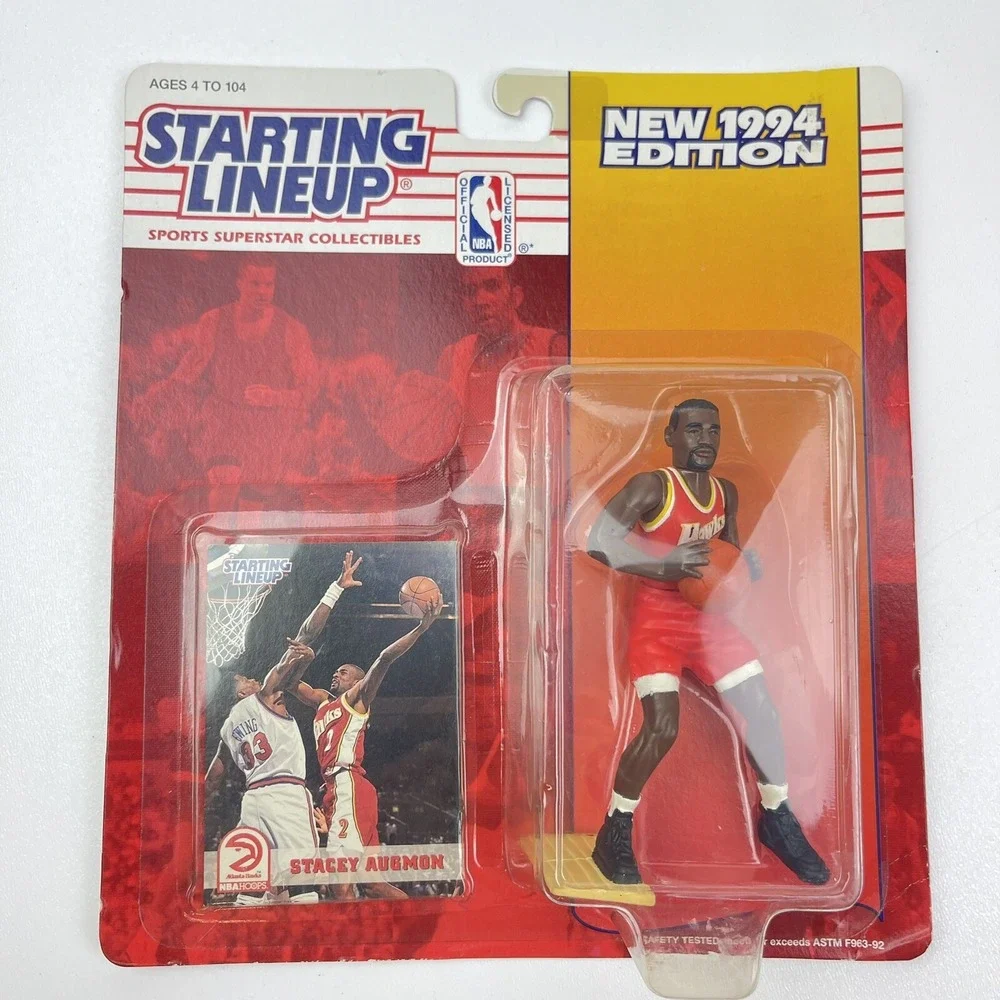 1994 Starting Lineup Stacy Augmon Atlanta Hawks Figure and Card UNLV